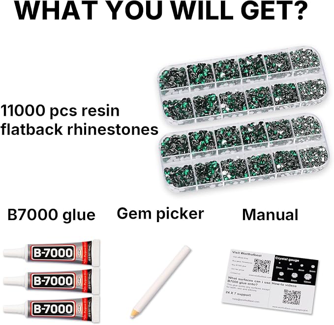 11000PCS Emerald Green Rhinestones - Image 2