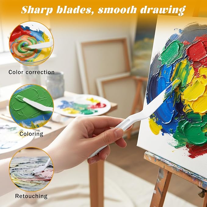 Plastic Palette Knives Set, 30 Pieces Spatula Palette Knives Thin Flexible Art - Image 5