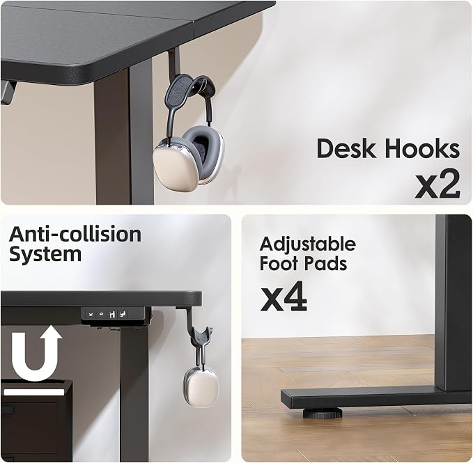 TIQLAB Electric Adjustable Sewing Table, Ergonomic Worktable - Image 7