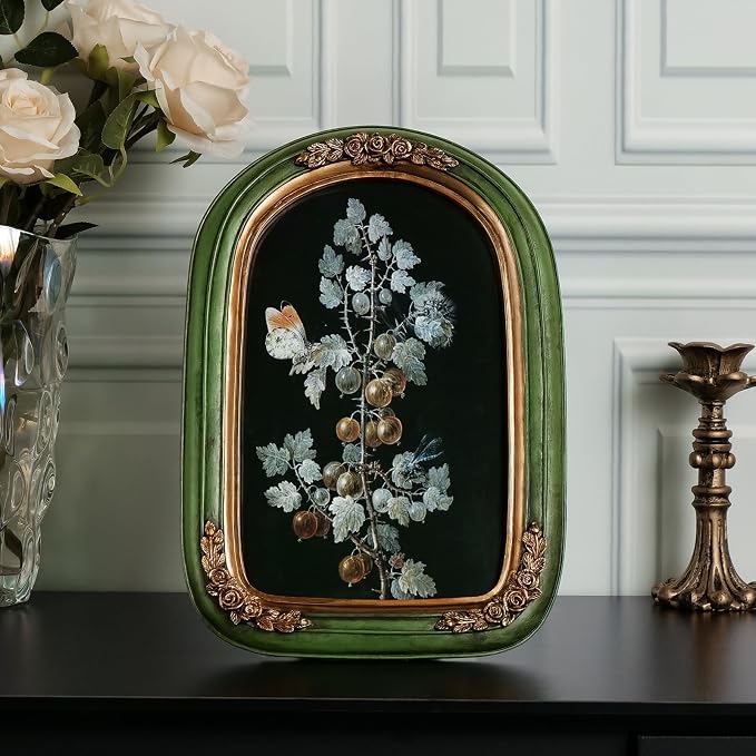 Cuspin 8x10 Vintage Picture Frame, Ornate Green and Gold Frames, Hand-Crafted - Image 8