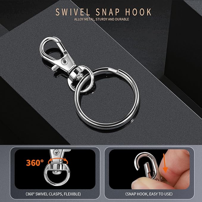 LEOBRO Keychains, Key Chain Ring and Key Chain Hooks, Keychain Making Kit - Image 4