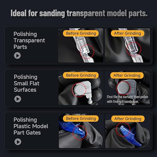 stedi Hobby Model Polishing Tools 3 PCS, Precision Glass Polishing Files - Image 5