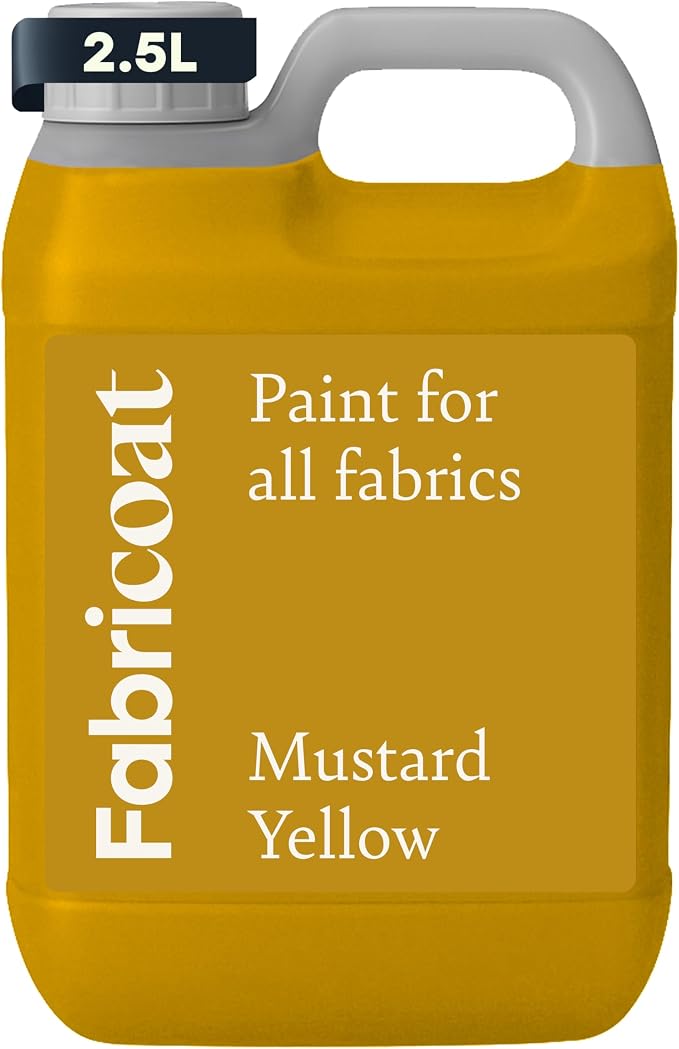 Fabricoat Mustard Yellow Fabric Upholstery Paint & Dye | 2500ml / 85 fl oz | by Fabricoat