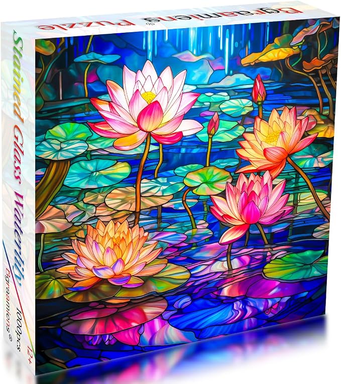 Bgraamiens Stained Glass Waterlily Jigsaw Puzzle - Image 2