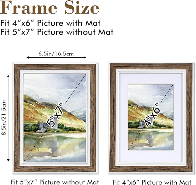 Daofary Picture Frame Set of 6, vintage picture frames Rustic Farmhouse Photo - Image 4