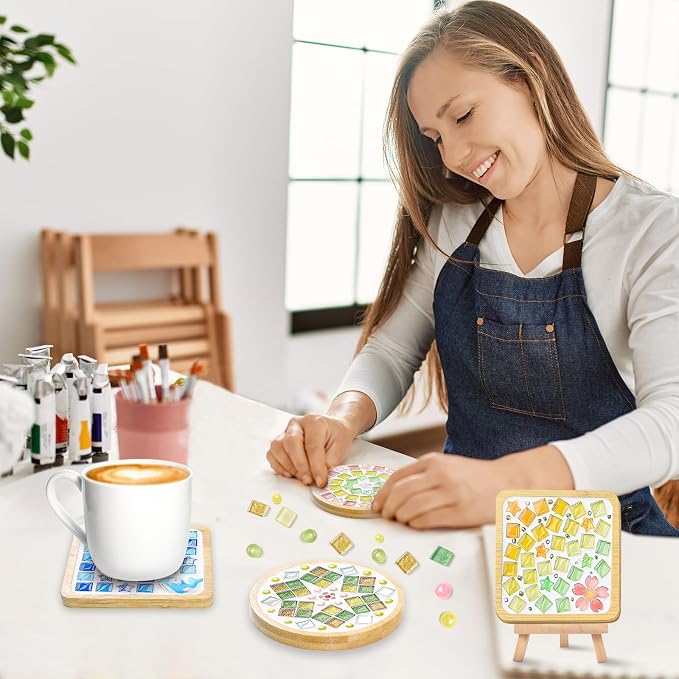 UXORSN 4 Sets DIY Mosaic Tiles for Crafts Mixed Color Mosaic Pieces - Image 5