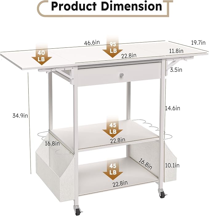  Foldable Heat Press Table—Hold 36 Vinyl Rolls, Movable Heat Press - Image 6