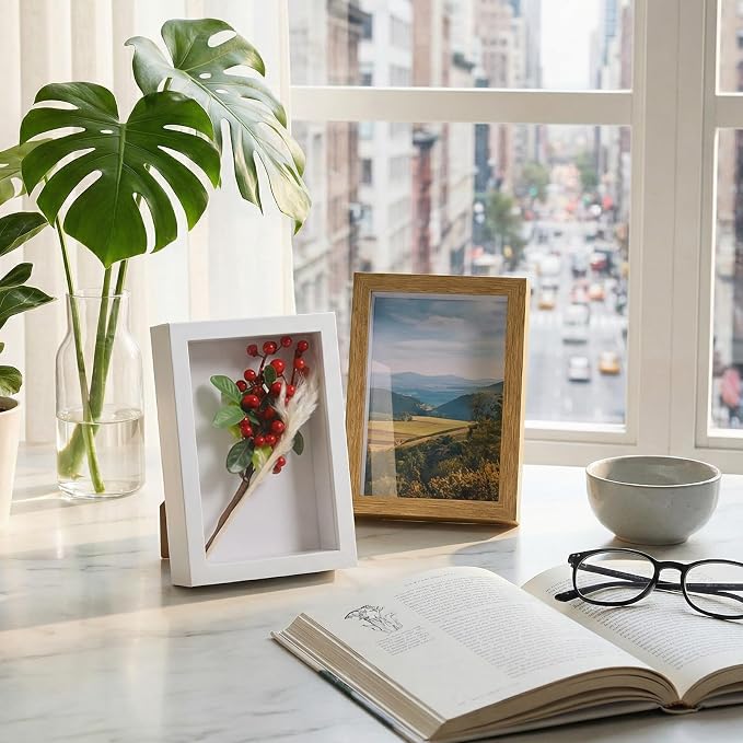8 Pcs Shadow Box Frame, 4 x 6 Inch Small Shadow Box Wood Hollow Photo Frame - Image 6