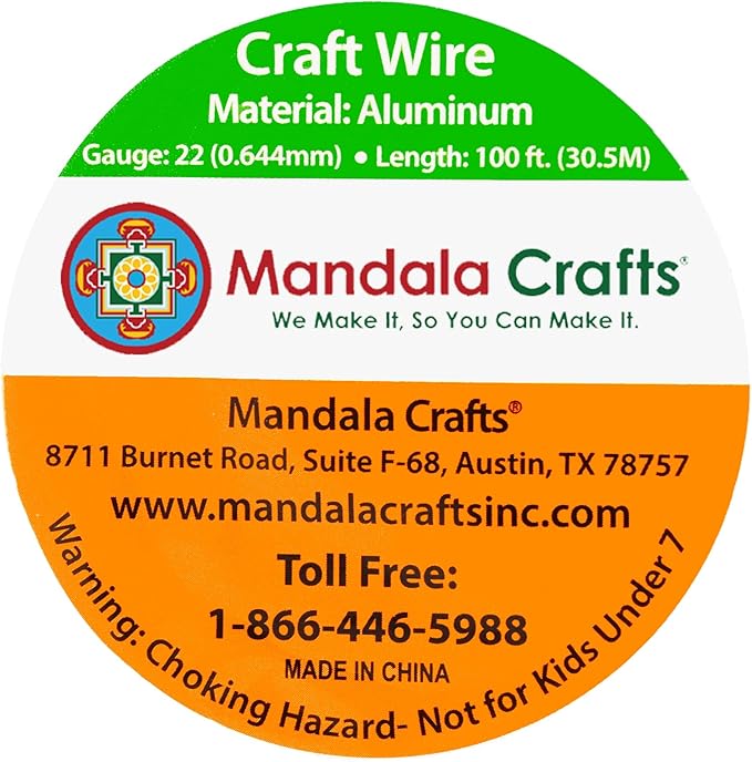 Mandala Crafts 22 Gauge Anodized Aluminum Craft Wire for Jewelry Making - 100 FT Colored Flexible Pink Wire - Bendable for Bonsai Armature Crafting Sculpting