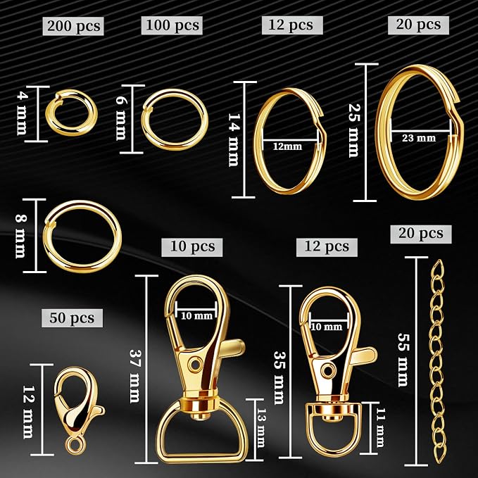 Teenitor 524PCS Key Chain Making Kit, Keychain Making Supplies Keychain Craft - Image 2