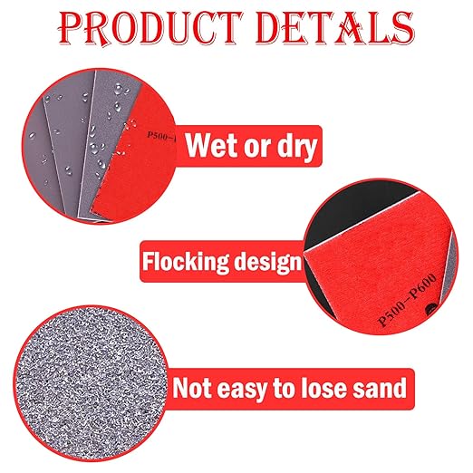 18 Pcs 320-2500 Grit Sanding Sponge, Ultra Fine Sanding Sponges Pads, Soft Foam Sand Block Wet Dry Sandpaper for Model Drywall Metal Wood Furniture Polishing