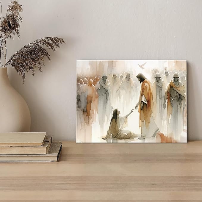 CYPQPCUH Jesus Heals Woman Wall Art Canvas Poster, 16x24in | Wrapped Canvas - Image 5