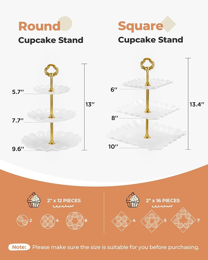 Kootek Dessert Cupcake Stand, 3 Tiered Cup Cake Holder Tower Stand Riser& - Image 3