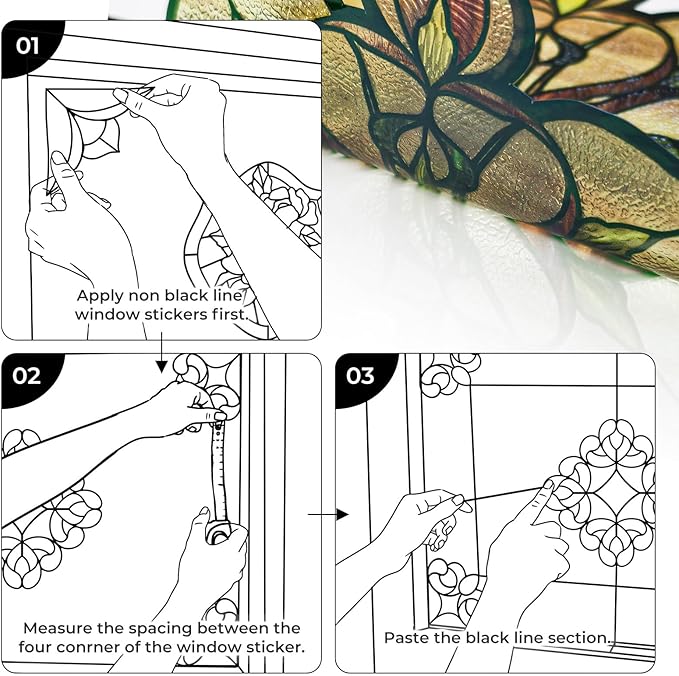 ADD.HERES Window Stickers, ‌Stained Glass Window Privacy Film, UV Blocking - Image 4