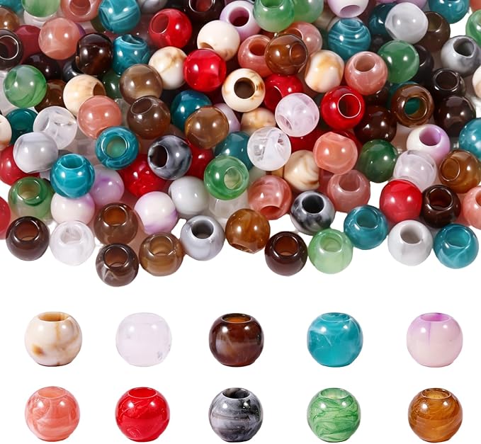 160pcs 12mm Acrylic Colorful Pop Ocean Style Large Hole Macrame Beads | Summer by Dabaiitechann