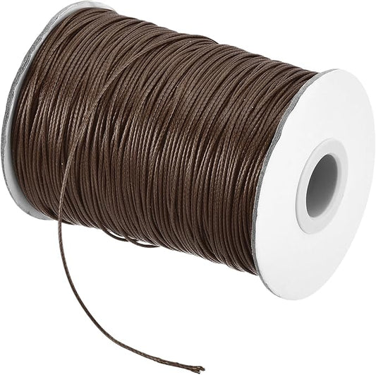 MECCANIXITY Waxed Cord 2mm Waxed Polyester Cord 11 Yard Wax String for Bracelet Making,Necklaces, Beading,Jewelry Making and DIY Crafts(Dark Coffee)
