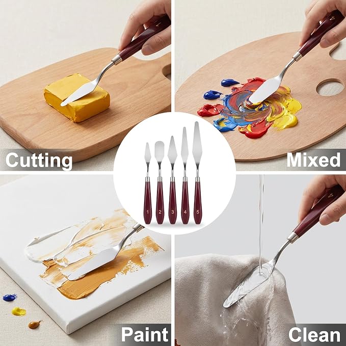 11 Pcs Stainless Steel Palette Knife Set – Professional Painting Knives - Image 3