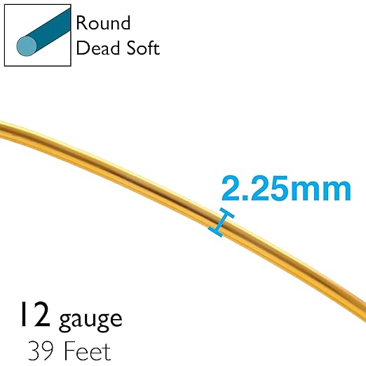 The Beadsmith Anodized Aluminum Wire – 12 Gauge – 39 feet – Gold Color – Bendable Craft Wire Used to Jewelry Making, Wire Wrapping, Sculpting, Floral, Modeling and Other DIY Arts & Crafts