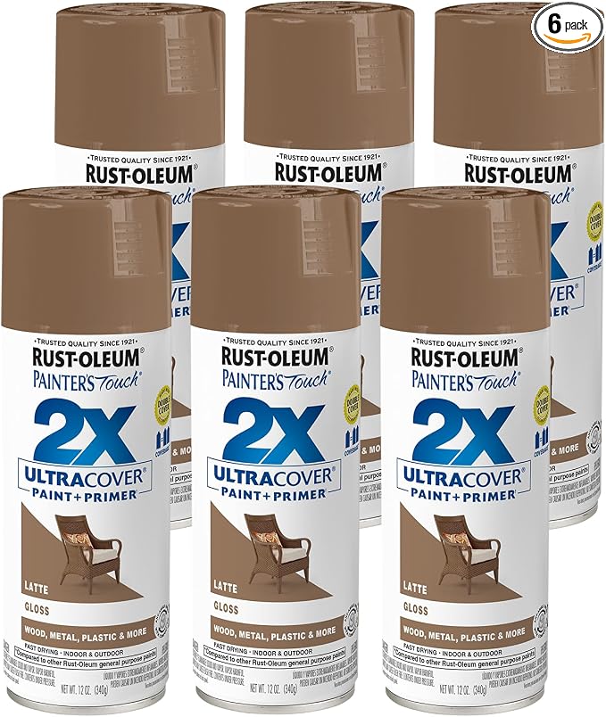 Rust-Oleum Painter's Touch 2X Ultra Cover Spray Paint, Gloss Latte | Indoor and by Rust-Oleum