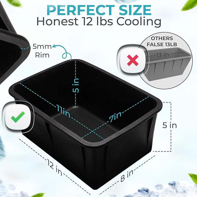 Ice Block Form Makes 12 Lb. Ice Cube 11" x 7" x 5" Largest Available Ice Block - Image 3
