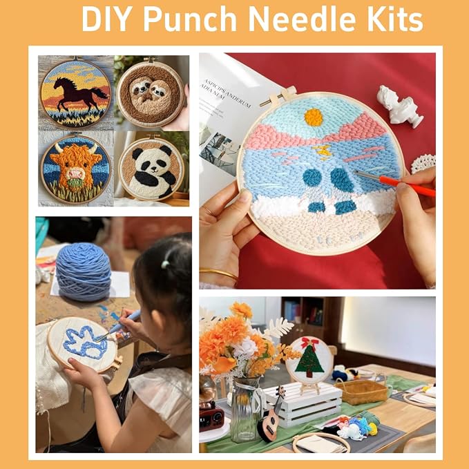DIY Punch Needle Kits Hummingbird Flying in Flowers Easy - Image 6