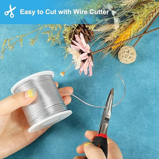 Tenn Well 15 Gauge Aluminum Wire, 164 Feet 1.5mm Bendable Metal Craft Wire for Jewelry Making, Beading, Armature, Sculpting, Bonsai Training, Crafting