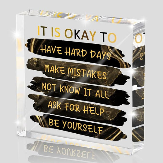 "It's Okay..." Motivational Decor, Inspirational Desk Accessories by MUZRUYOU