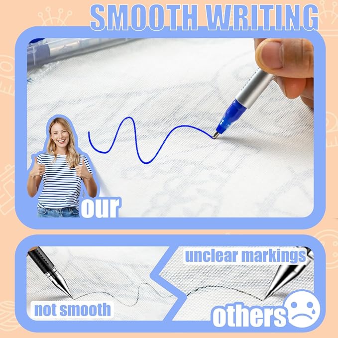 Heat Erasable Fabric Marking Pens Set | 11Pcs 3 Colors | Increase Ink Capacity & Writes Smooth | Sewing Quilting Supplies, Sewing Gifts
