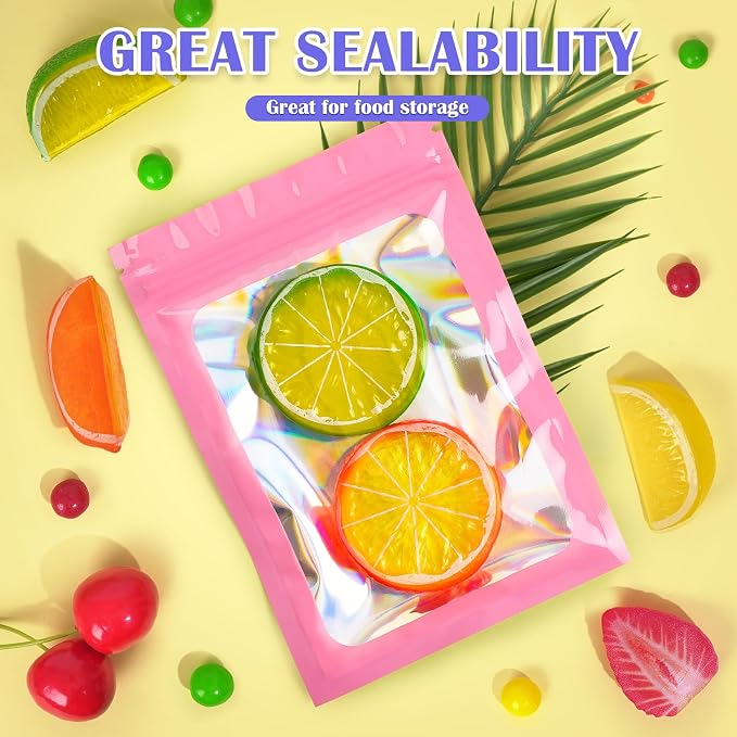 JETMORE 100 PCS Mylar Bags, Smell Proof Bag, Resealable Bag - Image 3