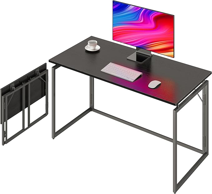 alawooder 39.4" Folding Desk: No Assembly, Wood Top by ALAWOODER