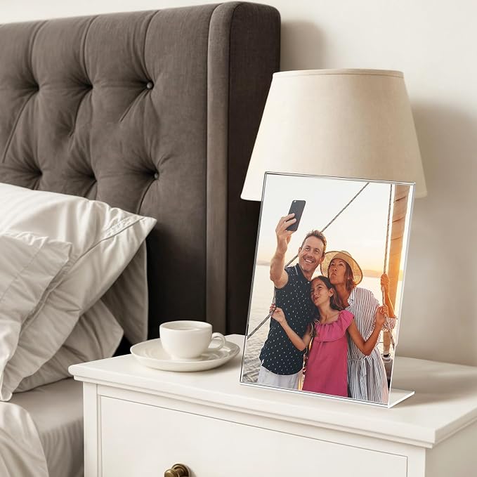 3 Pack Acrylic Sign Holder 8.5x11 Inches, L-Shape Flyer Holder Stand | Clear - Image 7