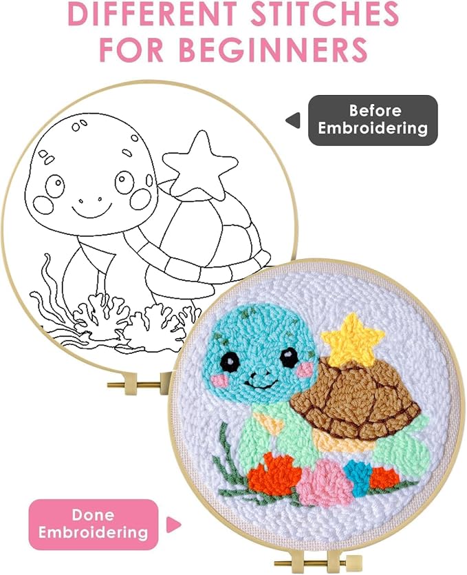 Punch Needle kit for Beginners, Turtle Punch Needle Kits for Adults Beginners - Image 3