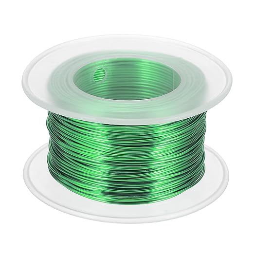 uxcell 20 Gauge / 0.8mm Anodized Aluminum Wire for Jewelry Craft Making, 102 Feet Bendable Flexible Wire for DIY Home Decor Gardening Sculpture, Green
