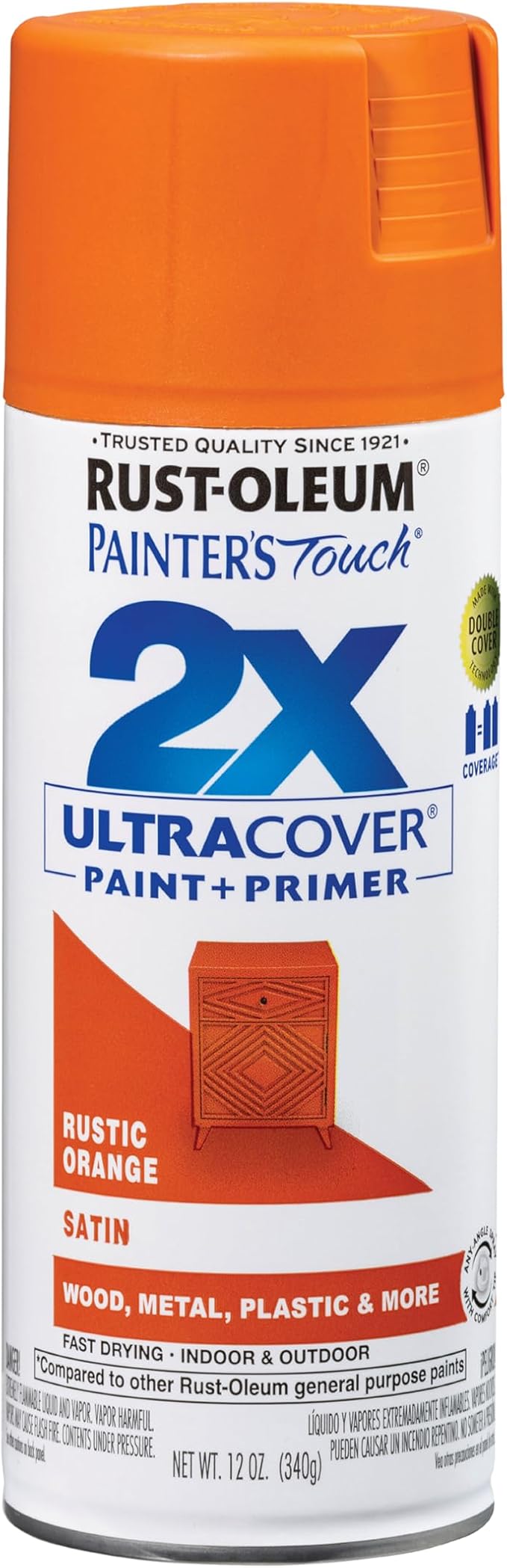 Rust-Oleum Painter's Touch 2X Ultra Cover Spray Paint, Satin Rustic Orange | by Rust-Oleum