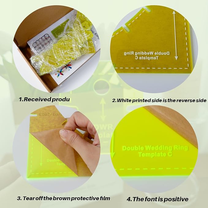 Quilting Templates Slit N Sew Double Wedding Ring Set Templates - Image 3