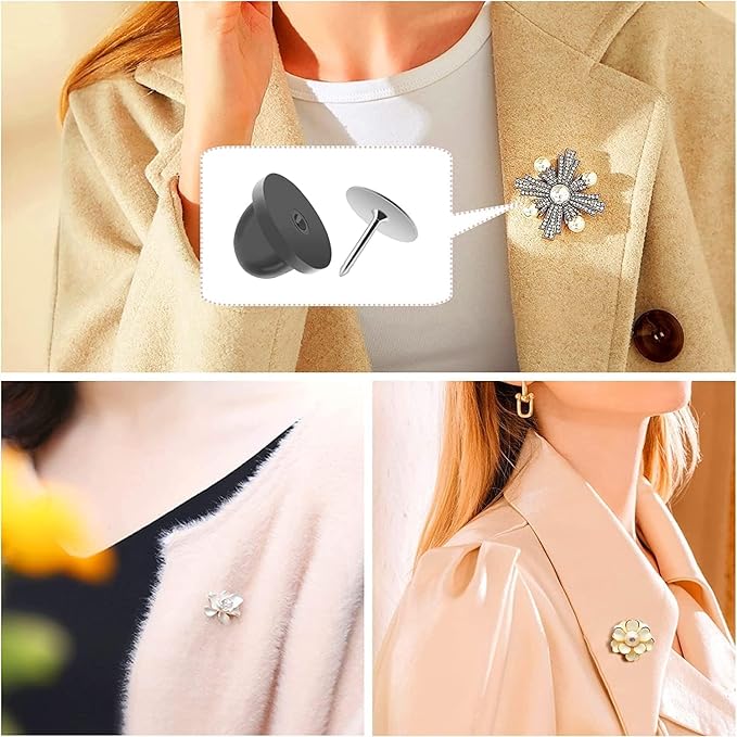 240 Pairs Rubber Blank Pin Backs Butterfly Clutch Backings Holder Tie Tacks Keepers Replacement with 9mm Length 10mm Width Lapel Enamel Pins for Craft Making