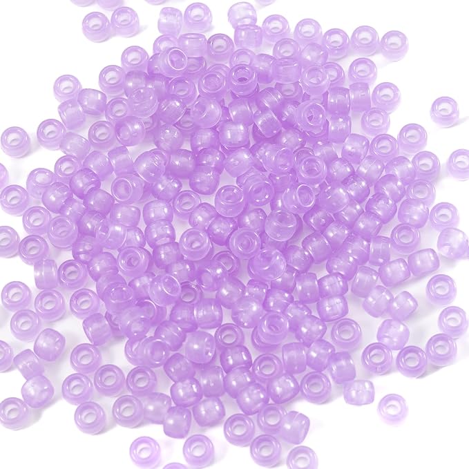 Gxueshan 1000 Pcs Acrylic Plastic White Pony Beads 6x9mm Bulk Kandi Beads by Gxueshan
