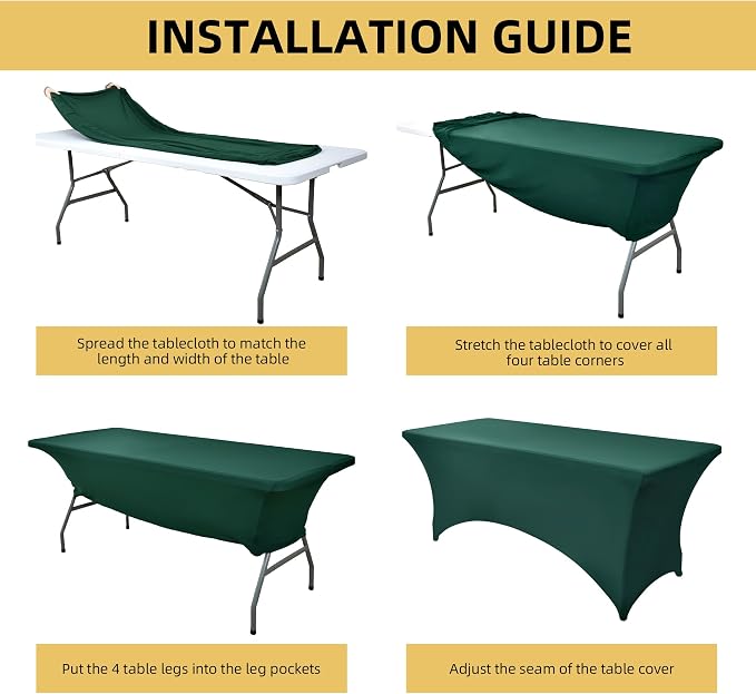 2-Pack 8ft Spandex Table Covers - Image 5