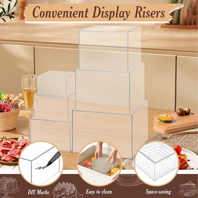 6 PCS Buffet Risers, Large Food Risers - Image 4