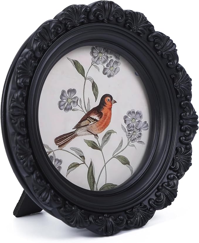 Vintage Picture Frames 4x4 Round Black Antique Picture Frames - Image 7