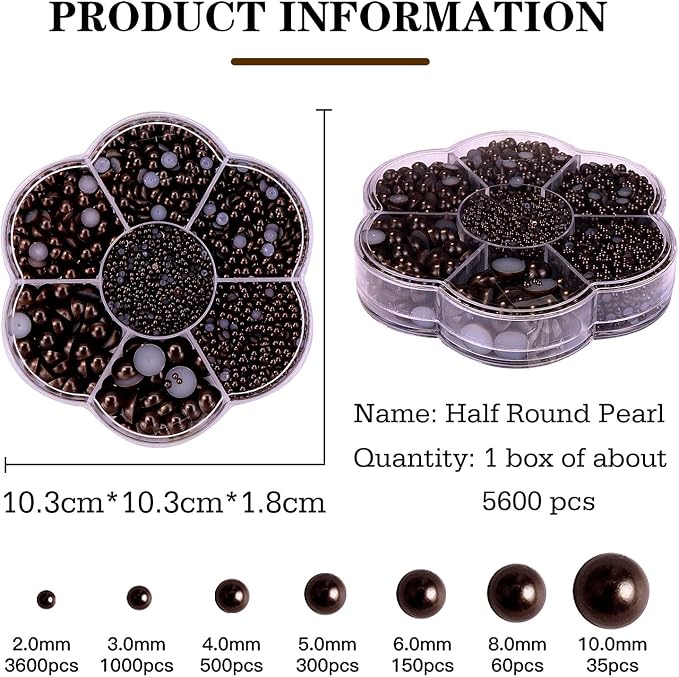 5600PCS Half Round Pearls Flatback Imitation Pearls - Image 2