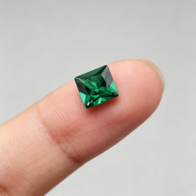 Emerald Green Color Cubic Zirconia Loose Beads Unset - Image 3