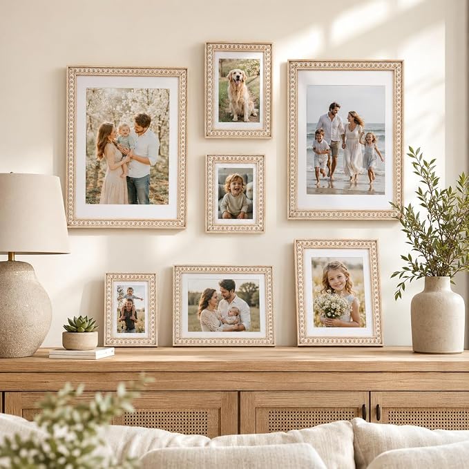 Solid Wood 8.5x11 Picture Frame Beaded Frame - Image 7
