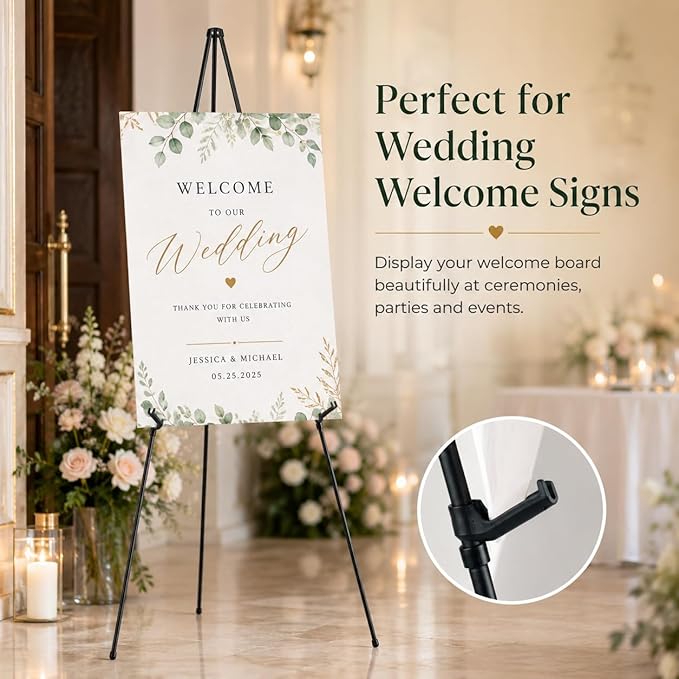 RRFTOK 63 Inch Easel Stand for Sign, Poster Stand and Wedding Sign | - Image 2