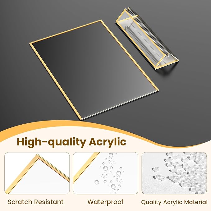 Acrylic Sign Holder 5X7 Gold Frames Double-sided Picture Frames Display Stand - Image 4