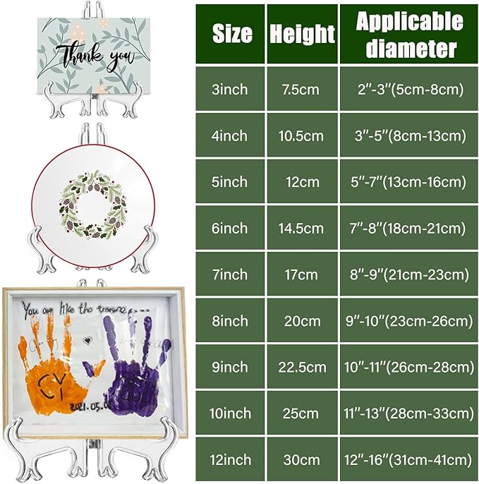 LonlyEagle 12 Pack 6 Inch Clear Plastic Easels or Stand/Plate Holders to - Image 2