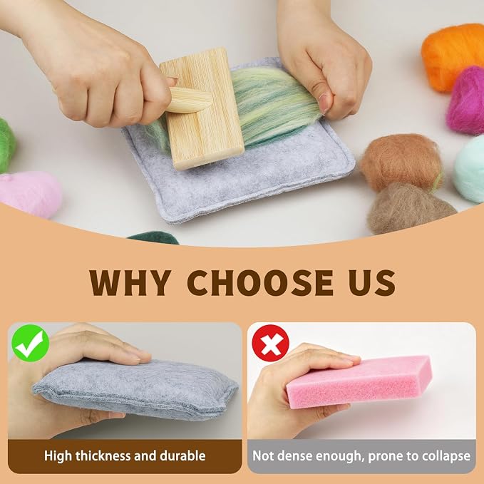 SOCNITC Needle Felting Tools Kit with7.09"× 5.91"Felting Mat and Wool Brush | - Image 6