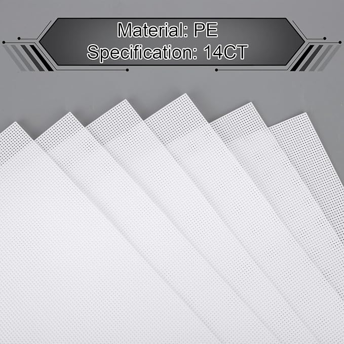 12pcs Plastic Mesh Canvas Sheets, 14 CT Multiple Shapes Plastic Mesh Screen - Image 3
