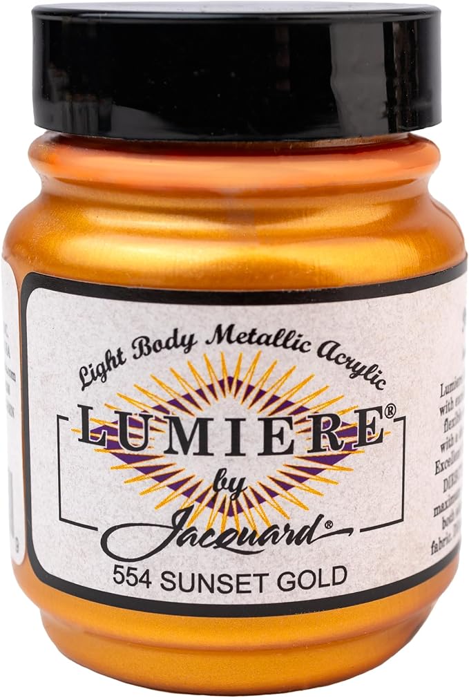 Jacquard Lumiere 2.25oz Fabric Paint Sunset Gold by Jacquard