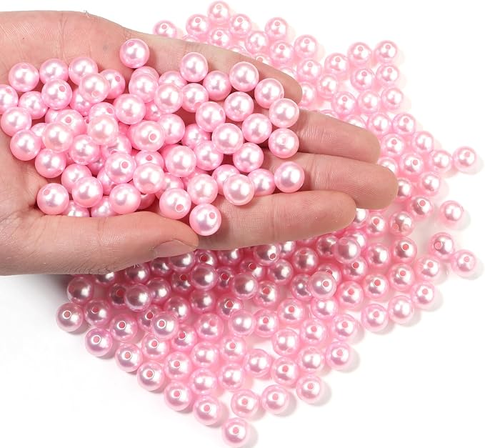 200pcs Pink 10mm Pearl Beads by chuyau